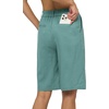 image:imageWillit Womens Linen Shorts Wide LegLake Green