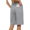 image:imageWillit Womens Linen Shorts Wide LegLight Gray