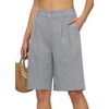 image:imageWillit Womens Linen Shorts Wide LegLight Gray