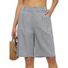 image:imageWillit Womens Linen Shorts Wide LegLight Grayupdate