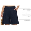 image:imageWillit Womens Linen Shorts Wide LegNavy Blue