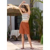 image:imageWillit Womens Linen Shorts Wide LegOrange