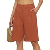 image:imageWillit Womens Linen Shorts Wide LegOrange