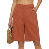 image:imageWillit Womens Linen Shorts Wide LegOrangeupdate