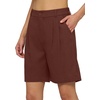 image:imageWillit Womens Linen Shorts Wide LegReddish Brown