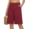 image:imageWillit Womens Linen Shorts Wide LegRoseupdate