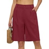 image:imageWillit Womens Linen Shorts Wide LegRoseupdate