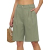 image:imageWillit Womens Linen Shorts Wide LegSage Green