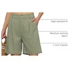 image:imageWillit Womens Linen Shorts Wide LegSage Green