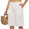 image:imageWillit Womens Linen Shorts Wide LegWhiteupdate