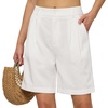 image:imageWillit Womens Linen Shorts Wide LegWhiteupdate
