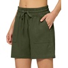image:imageWillit Womens Linen Shorts with PocketsArmy Green