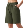 image:imageWillit Womens Linen Shorts with PocketsArmy Green