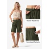 image:imageWillit Womens Linen Shorts with PocketsArmy Greenupdate