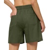 image:imageWillit Womens Linen Shorts with PocketsArmy Greenupdate