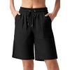 image:imageWillit Womens Linen Shorts with PocketsBlack