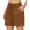 image:imageWillit Womens Linen Shorts with PocketsCaramel