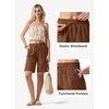 image:imageWillit Womens Linen Shorts with PocketsCaramelupdate