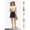 image:imageWillit Womens Linen Shorts with PocketsDark Brown