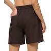 image:imageWillit Womens Linen Shorts with PocketsDark Brown