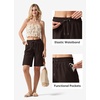 image:imageWillit Womens Linen Shorts with PocketsDark Brownupdate