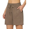 image:imageWillit Womens Linen Shorts with PocketsDeep Khaki