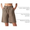 image:imageWillit Womens Linen Shorts with PocketsDeep Khaki
