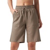 image:imageWillit Womens Linen Shorts with PocketsDeep Khakiupdate