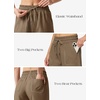 image:imageWillit Womens Linen Shorts with PocketsDeep Khakiupdate