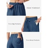 image:imageWillit Womens Linen Shorts with PocketsDenim Blue