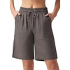 image:imageWillit Womens Linen Shorts with PocketsGray