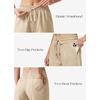 image:imageWillit Womens Linen Shorts with PocketsKhaki