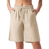 image:imageWillit Womens Linen Shorts with PocketsKhaki