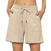 image:imageWillit Womens Linen Shorts with PocketsKhakiupdate