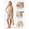 image:imageWillit Womens Linen Shorts with PocketsKhakiupdate