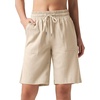 image:imageWillit Womens Linen Shorts with PocketsKhakiupdate