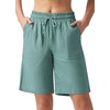 image:imageWillit Womens Linen Shorts with PocketsLake Green