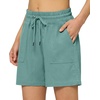 image:imageWillit Womens Linen Shorts with PocketsLake Green