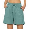 image:imageWillit Womens Linen Shorts with PocketsLake Greenupdate