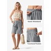 image:imageWillit Womens Linen Shorts with PocketsLight Gray
