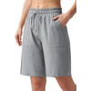 image:imageWillit Womens Linen Shorts with PocketsLight Grayupdate