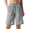 image:imageWillit Womens Linen Shorts with PocketsLight Grayupdate