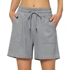 image:imageWillit Womens Linen Shorts with PocketsLight Grayupdate