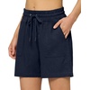 image:imageWillit Womens Linen Shorts with PocketsNavy Blue