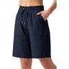 image:imageWillit Womens Linen Shorts with PocketsNavy Blue