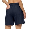image:imageWillit Womens Linen Shorts with PocketsNavy Blueupdate