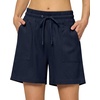 image:imageWillit Womens Linen Shorts with PocketsNavy Blueupdate