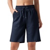 image:imageWillit Womens Linen Shorts with PocketsNavy Blueupdate