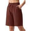 image:imageWillit Womens Linen Shorts with PocketsReddish Brown
