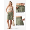 image:imageWillit Womens Linen Shorts with PocketsSage Green